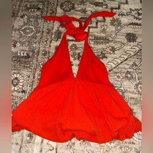 Free People Red Halter Top